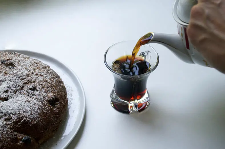 For a Greenlandic kaffemik, there is traditionally coffee (with alcohol) served with cake. Yum! Simply brew a nice, strong cup of coffee and have your liquor/liqueurs ready to add along with a fresh whipped cream to top it all off!