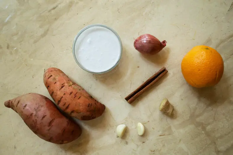 Here are the ingredients to make Kaukau, a Papua New Guinean Sweet Potato