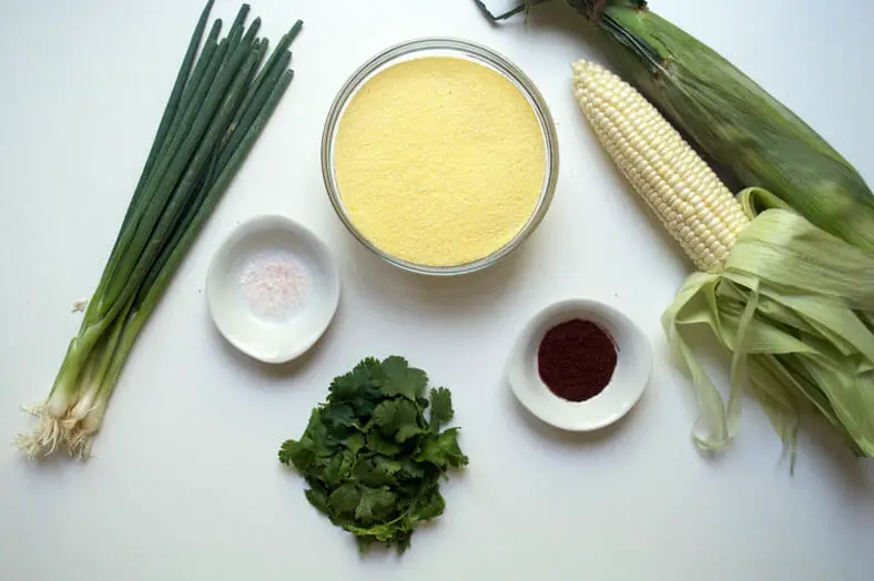 Here are the ingredients to make arepas rellenas, a Venezuelan corn cakes filled with any combination of yummy meats, veggies and sauces