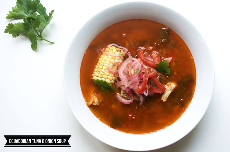 This is Encebollado, a spicy tuna and onion stew, widely regarded as the national dish of Ecuador