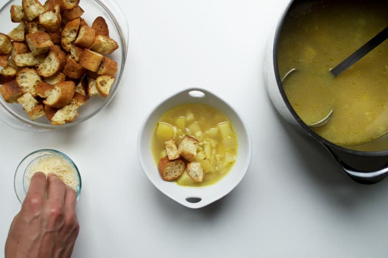 If you're a garlic lover, you will love this Czech Garlic Soup call Cesnecka. This popular hangover cure packs a full head of garlic, herby croutons and cheese.